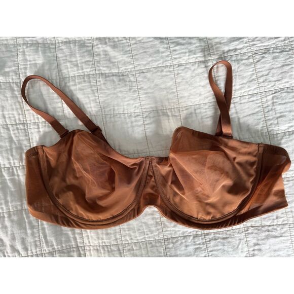SKIMS Ultra Fine‎ Mesh Multiway Strapless Bronze Bra NWT 44C - Picture 2 of 8
